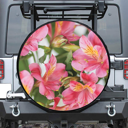 Alstroemeria Flower Print Tire Cover