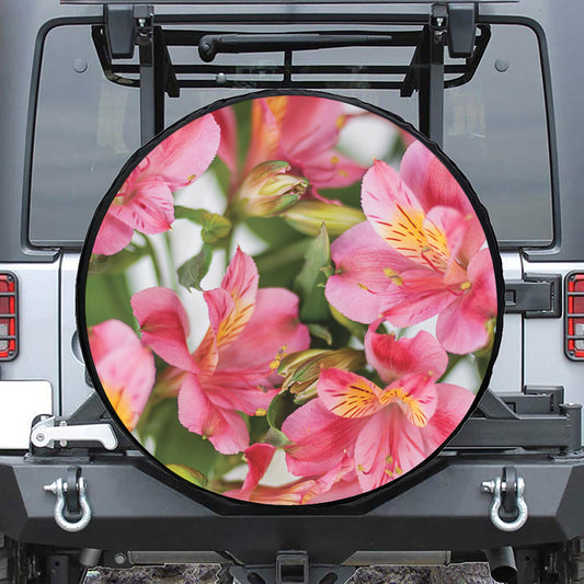 Alstroemeria Flower Print Tire Cover