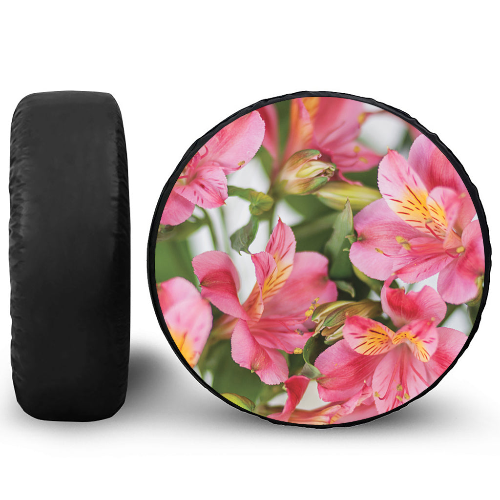 Alstroemeria Flower Print Tire Cover