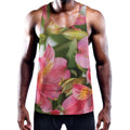 Alstroemeria Flower Print Men's Workout Tank Top