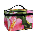 Alstroemeria Flower Print Travel Makeup Bag