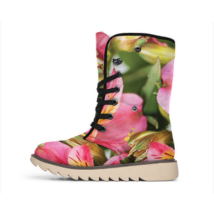 Alstroemeria Flower Print Winter Boots