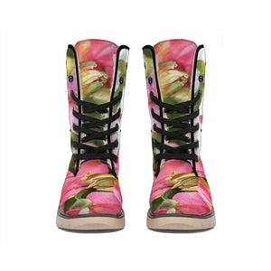 Alstroemeria Flower Print Winter Boots