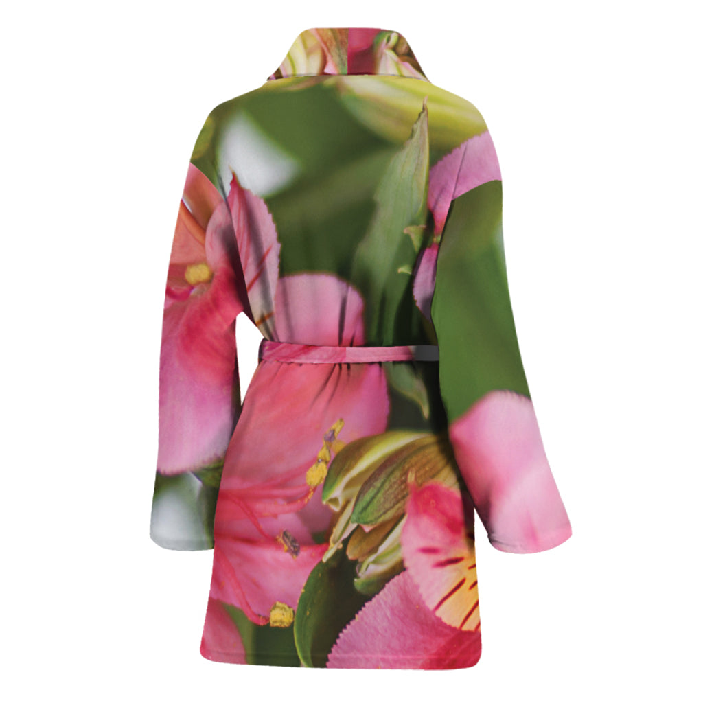 Alstroemeria Flower Print Women's Bathrobe