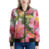 Alstroemeria Flower Print Women's Bomber Jacket