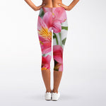 Alstroemeria Flower Print Women's Capri Leggings