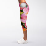 Alstroemeria Flower Print Women's Capri Leggings