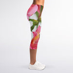 Alstroemeria Flower Print Women's Capri Leggings