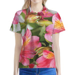 Alstroemeria Flower Print Women's Polo Shirt