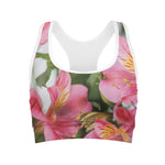 Alstroemeria Flower Print Women's Sports Bra