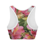 Alstroemeria Flower Print Women's Sports Bra