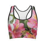 Alstroemeria Flower Print Women's Sports Bra