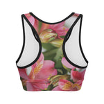 Alstroemeria Flower Print Women's Sports Bra
