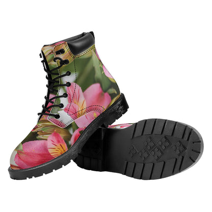 Alstroemeria Flower Print Work Boots