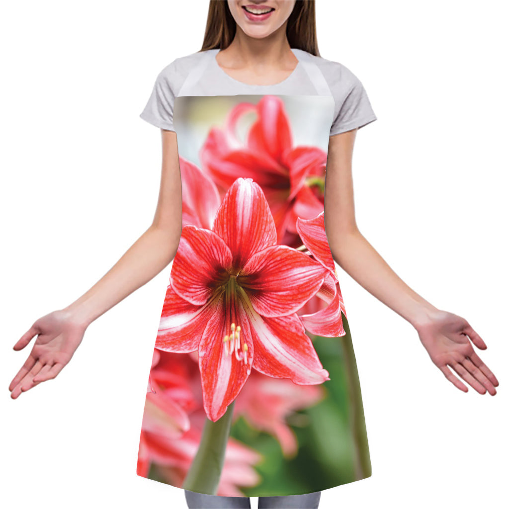 Amaryllis Flower Print Adjustable Apron