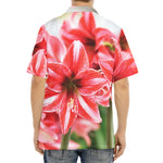 Amaryllis Flower Print Aloha Shirt