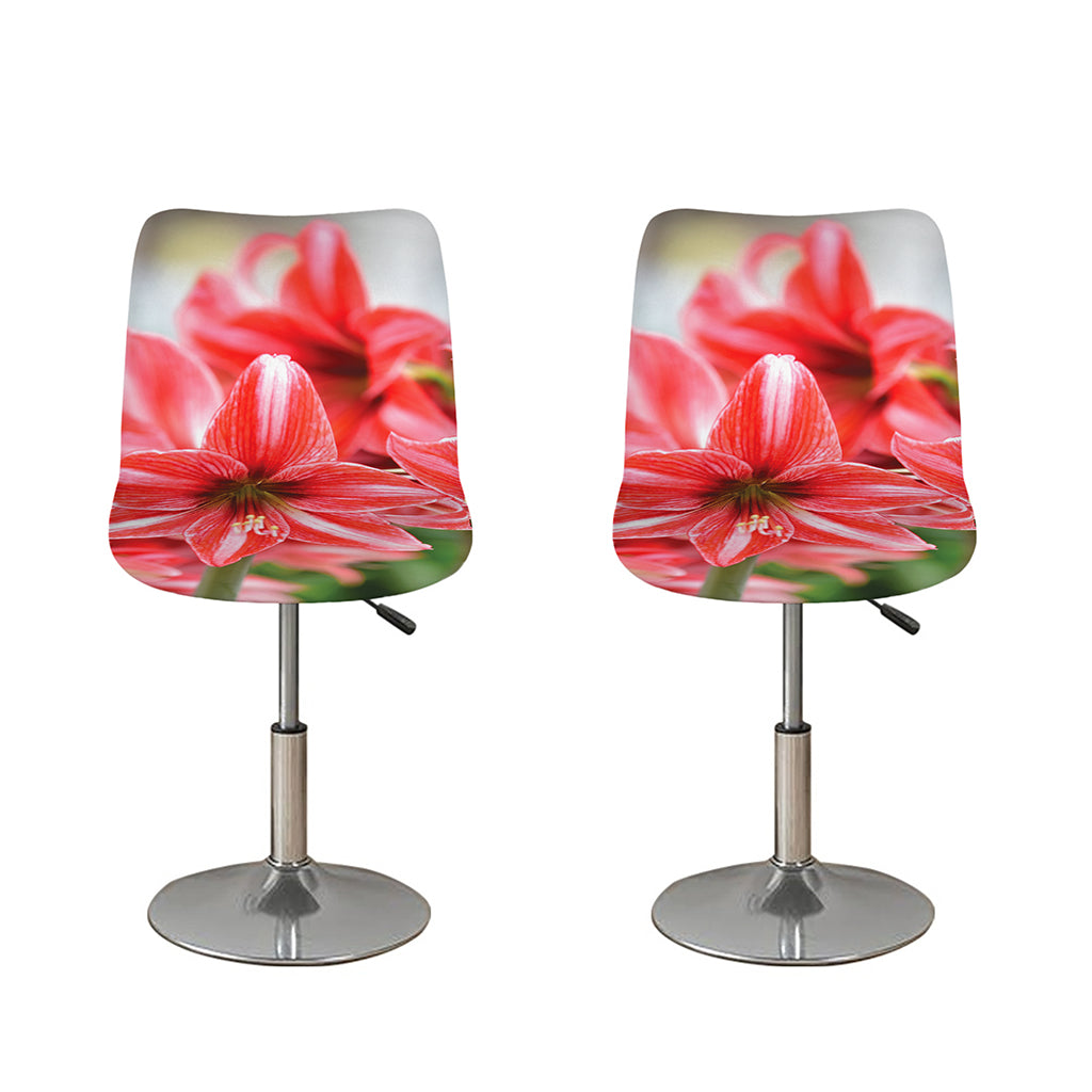 Amaryllis Flower Print Bar Stool Covers
