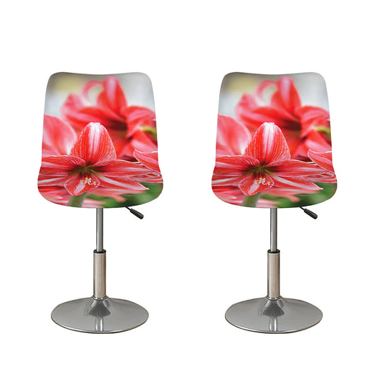 Amaryllis Flower Print Bar Stool Covers