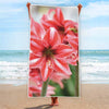 Amaryllis Flower Print Beach Towel