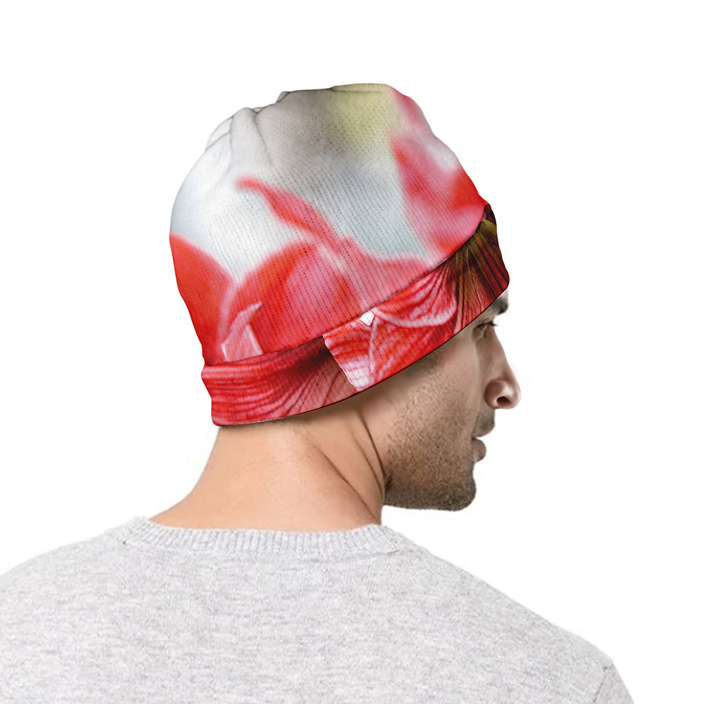 Amaryllis Flower Print Beanie