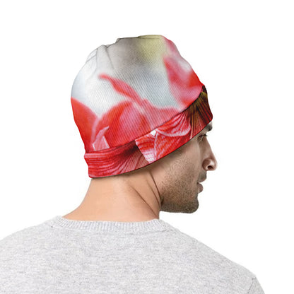 Amaryllis Flower Print Beanie