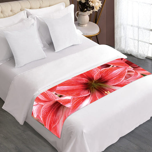 Amaryllis Flower Print Bed Runner