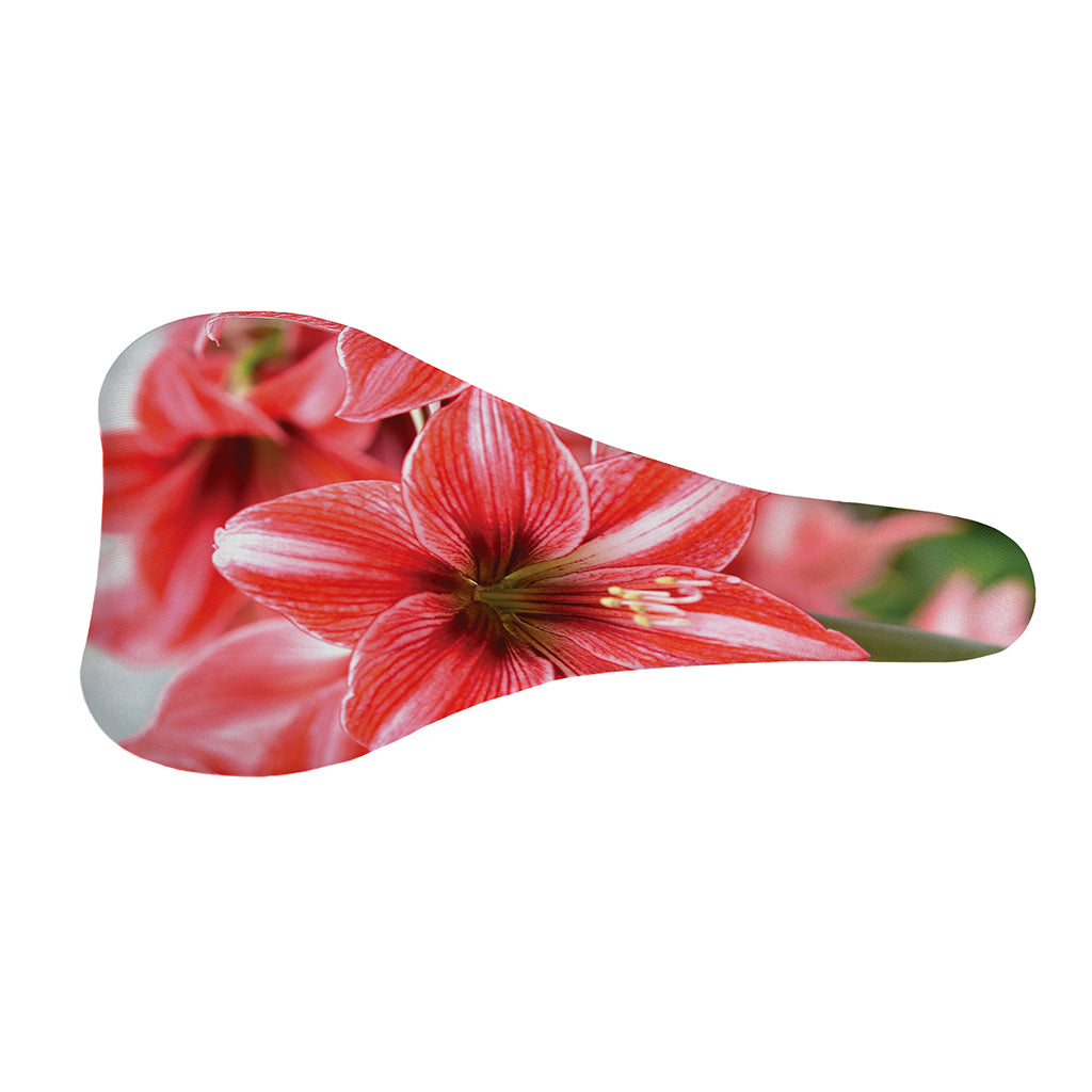 Amaryllis Flower Print Bicycle Seat Cover