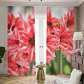 Amaryllis Flower Print Dimout Pencil Pleat Curtains