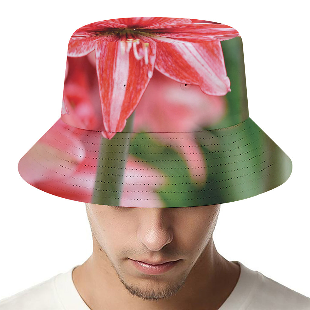 Amaryllis Flower Print Bucket Hat