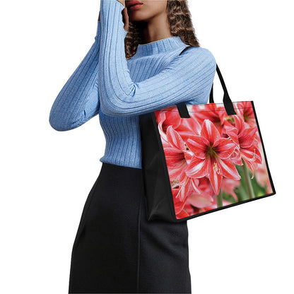 Amaryllis Flower Print Canvas Tote Bag
