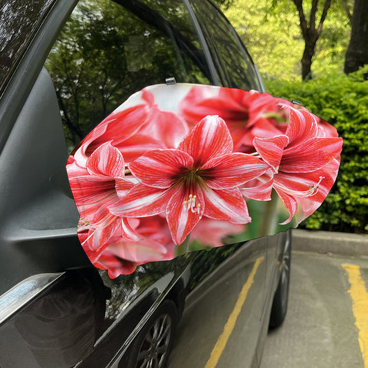 Amaryllis Flower Print Car Side Mirror Covers