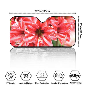 Amaryllis Flower Print Car Windshield Sun Shade