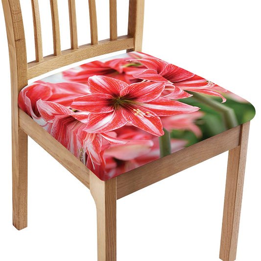 Amaryllis Flower Print Chair Cushion Cover