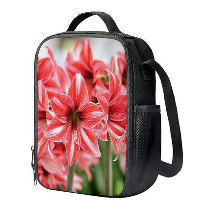Amaryllis Flower Print Crossbody Lunch Bag
