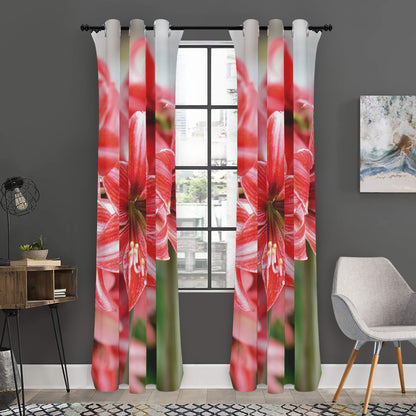 Amaryllis Flower Print Curtain