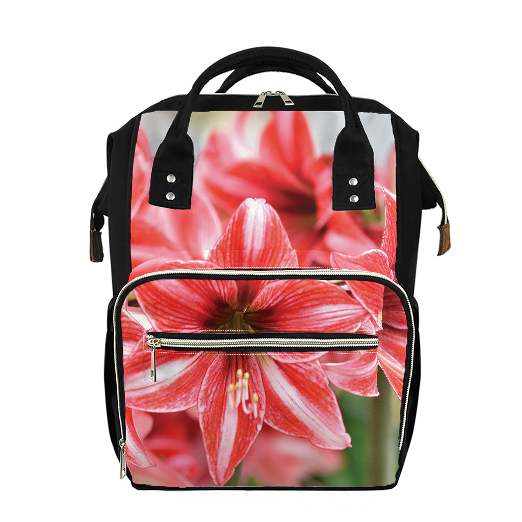 Amaryllis Flower Print Diaper Bag