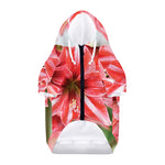 Amaryllis Flower Print Dog Zip Up Hoodie