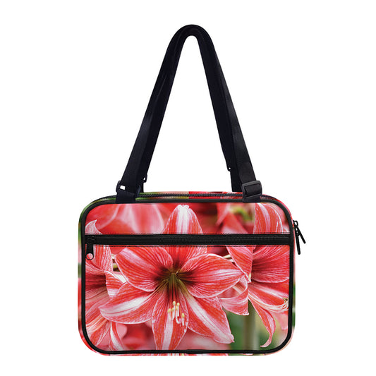 Amaryllis Flower Print Double Strap Bible Bag
