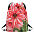 Amaryllis Flower Print Drawstring Backpack