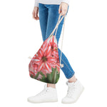 Amaryllis Flower Print Drawstring Bag