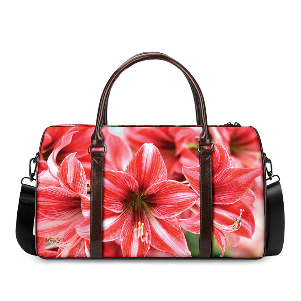Amaryllis Flower Print Duffle Bag