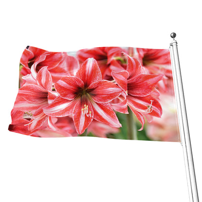 Amaryllis Flower Print Flag