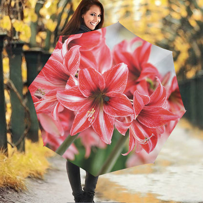 Amaryllis Flower Print Foldable Umbrella