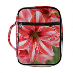 Amaryllis Flower Print Front Pocket Bible Bag