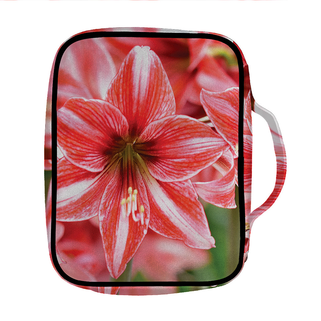 Amaryllis Flower Print Front Pocket Bible Bag