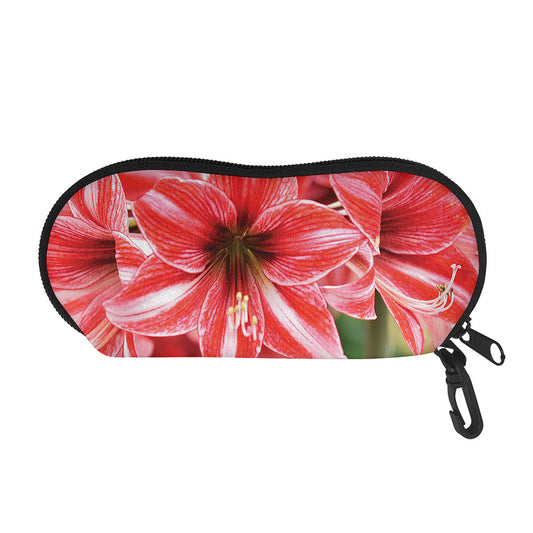 Amaryllis Flower Print Glasses Case