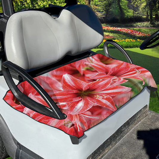 Amaryllis Flower Print Golf Cart Seat Cover