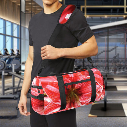 Amaryllis Flower Print Gym Bag