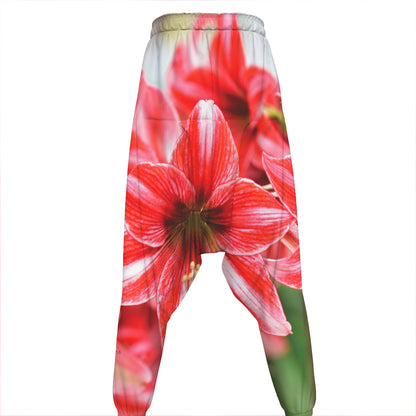 Amaryllis Flower Print Hammer Pants