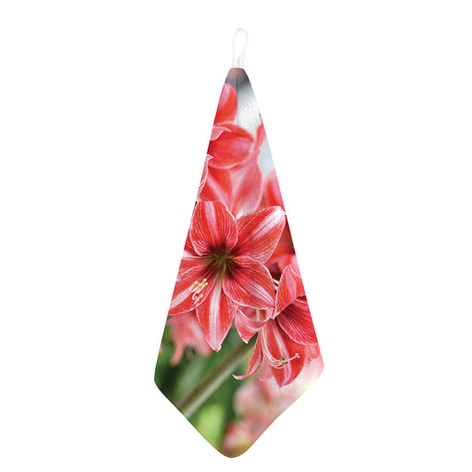 Amaryllis Flower Print Hand Towel